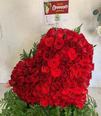 Corazón de 300 Rosas — arreglo floral Florería Casablanca Torreón