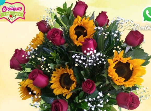 Canasta de Girasoles y Rosas — arreglo floral Florería Casablanca Torreón