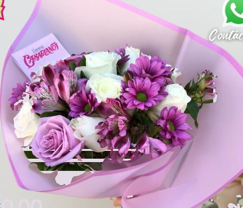 Bouquet de 12 Rosas blancas, margaritas y más — arreglo floral Florería Casablanca Torreón
