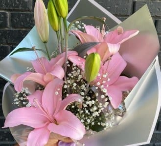 Bouquet 3 lilis — arreglo floral Florería Casablanca Torreón